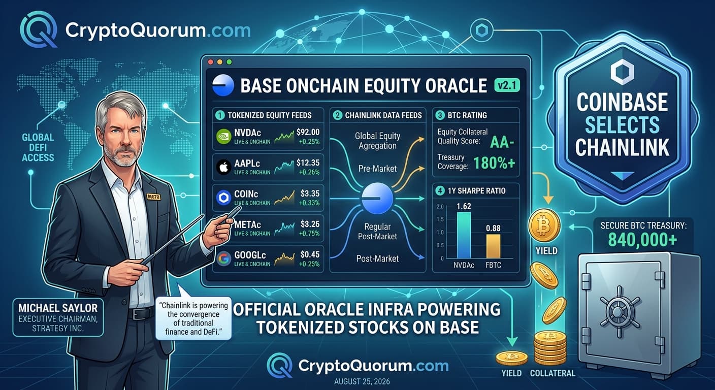 Coinbase Selects Chainlink as Official Oracle Infrastructure for base tokenized stocks