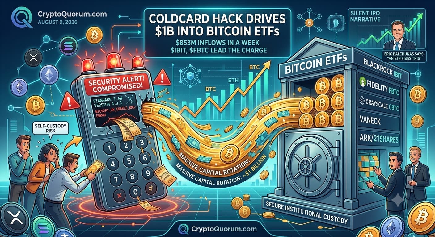 Coldcard Hack Drives $1B Into Bitcoin ETFs