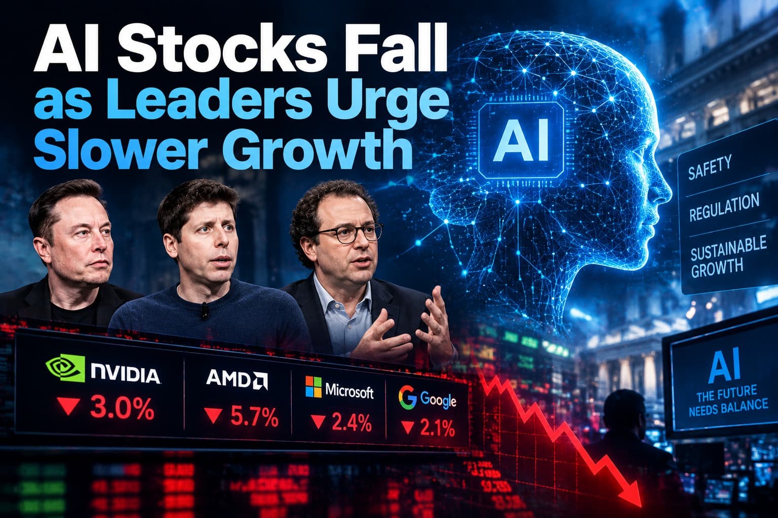 AI Stocks Fall as Leaders Urge Slower Growth