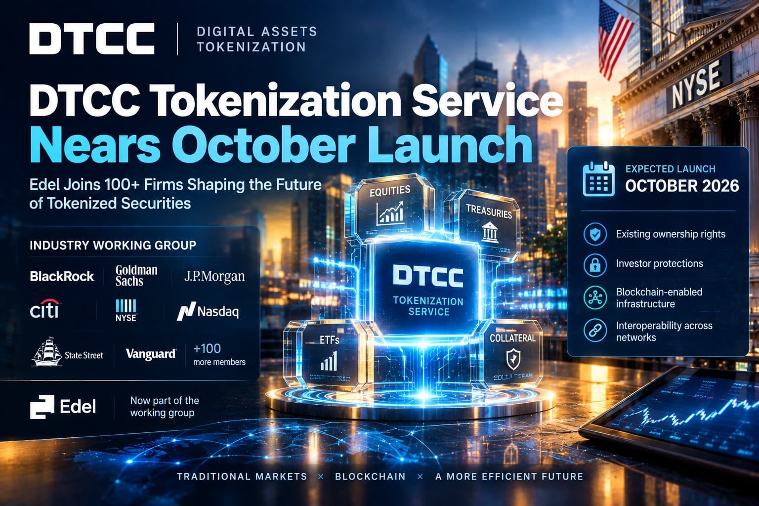 DTCC Tokenization Service Nears October Launch